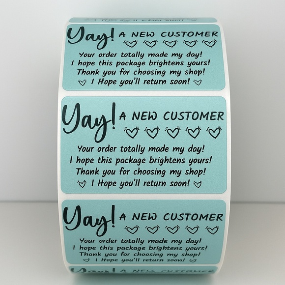 Yay! A New Customer Stickers Small Business Packaging Labels – Thank You STICKER - Picture 5 of 9